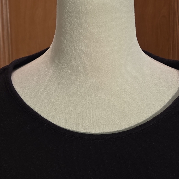 My Danielle Elegant Black Top with Pearl Accents Tie Sleeves Women size L - Picture 6 of 13
